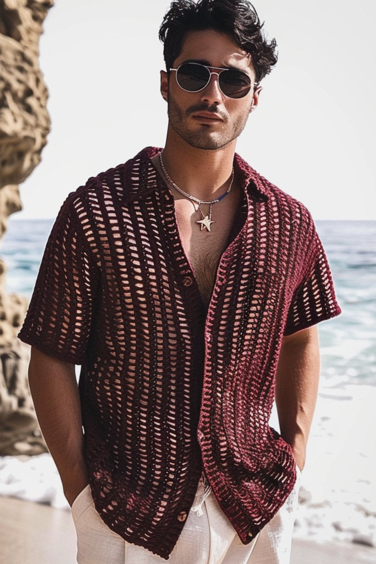 Striped Oversized Men Shirt - Smyrna Collective